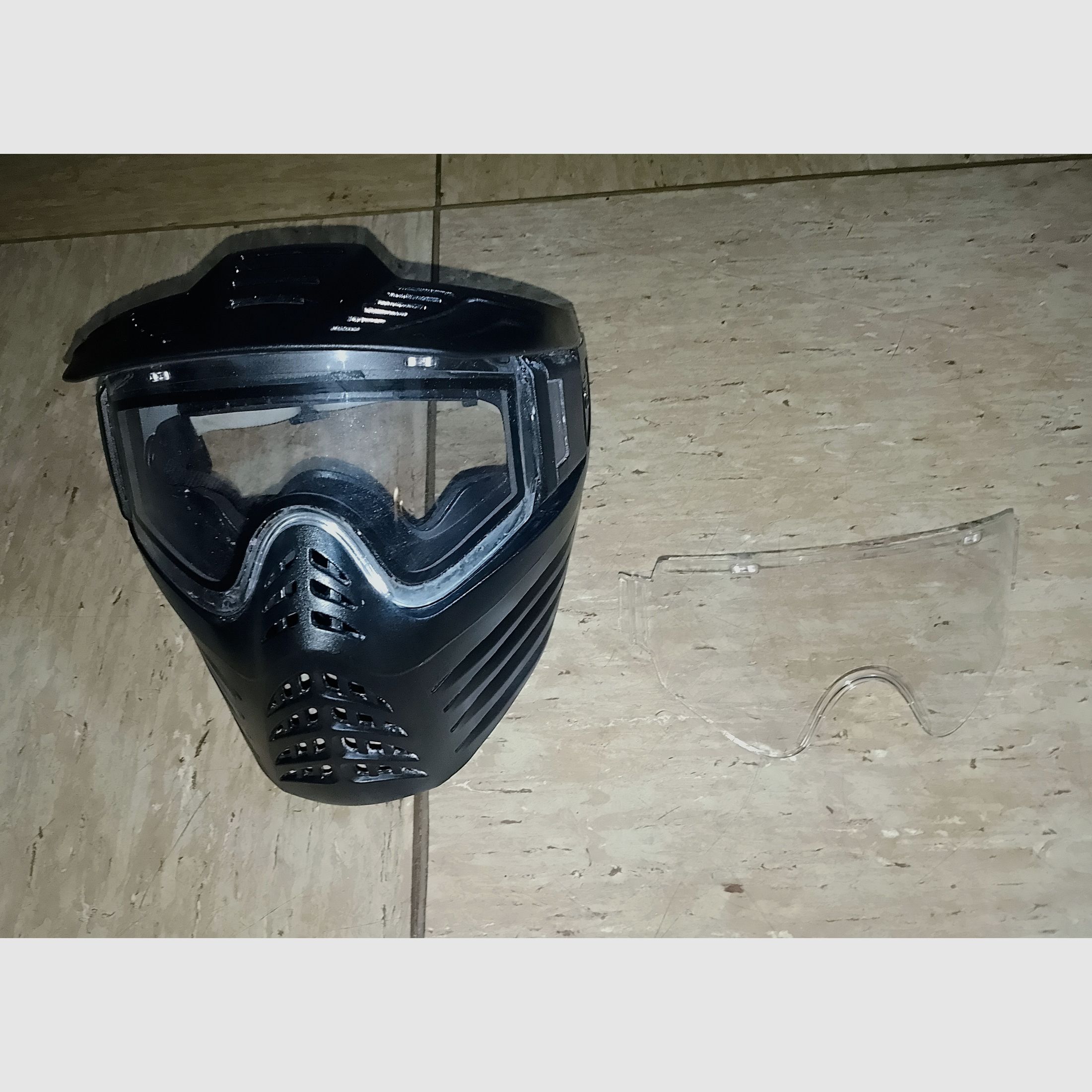 Maschera da paintball Vforce V Force nera con vetro di ricambio extra