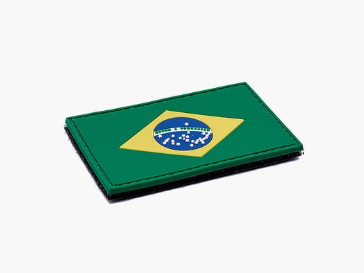 Parche de PVC con bandera de Brasil con cierre de gancho y bucle