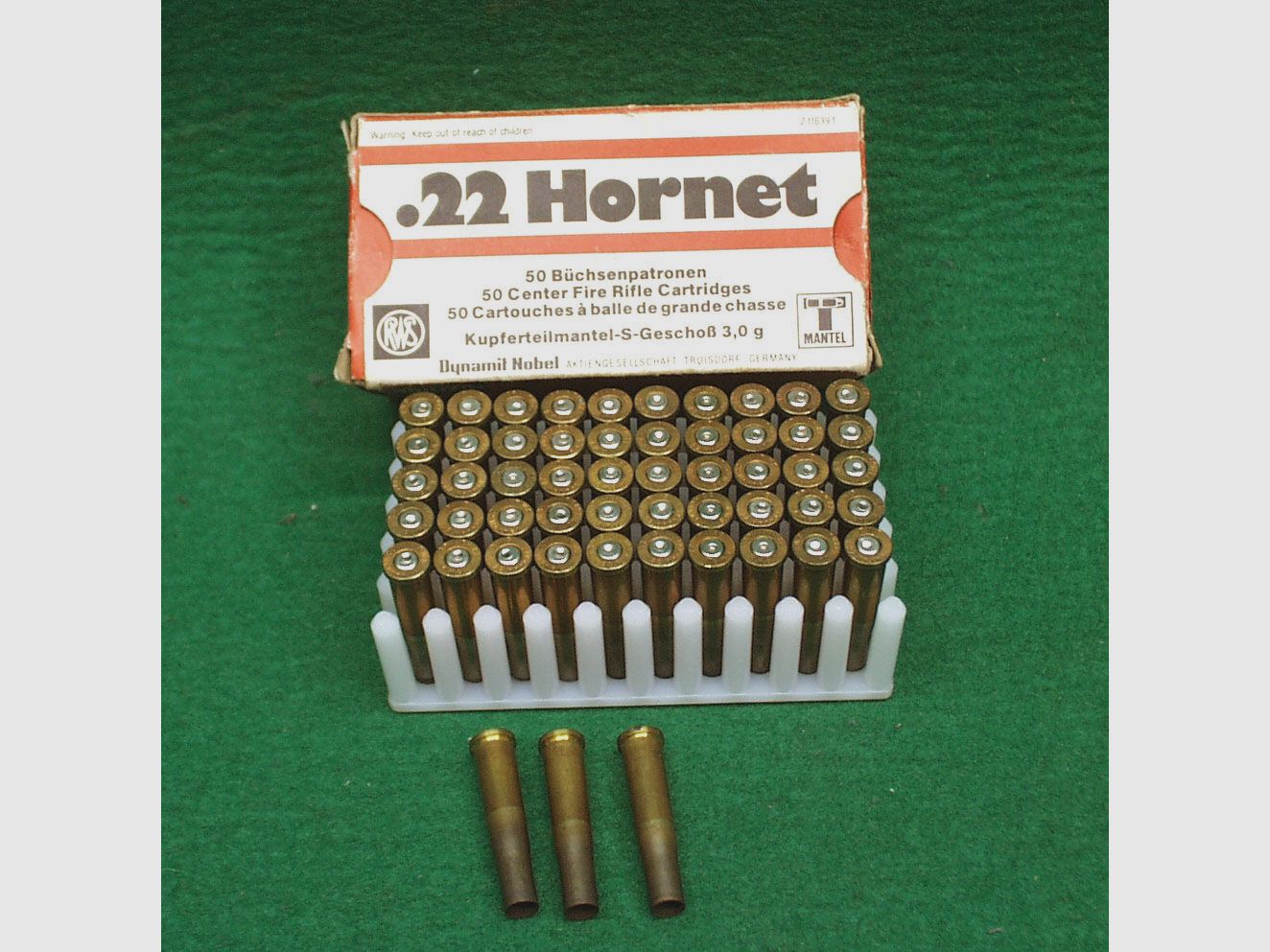 RWS douilles .22 Hornet, usagées