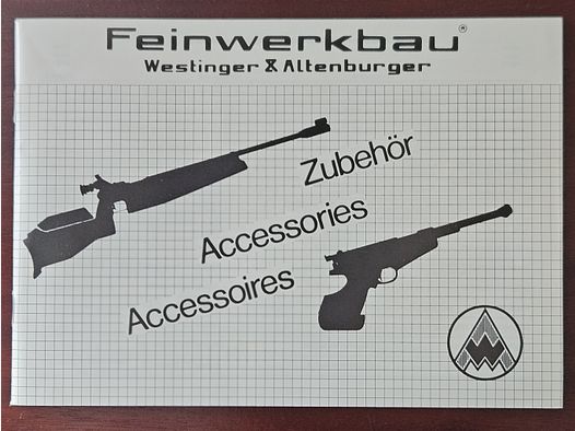 Catalogo accessori originale delle pistole ad aria compressa e carabine Feinwerkbau