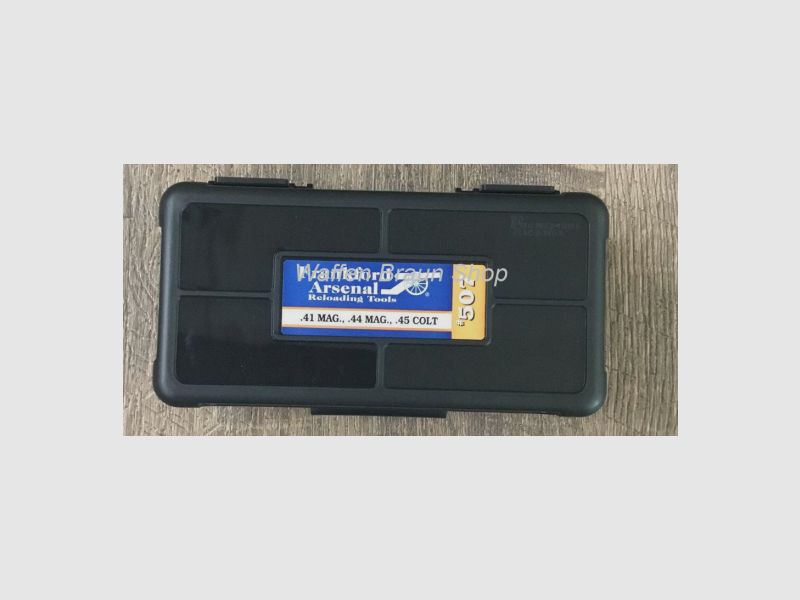 Frankford Arsenal Munitionsbox #507 mit Scharnier f. 50 Patronen .44 Spec./ .44-40, .44 Mag