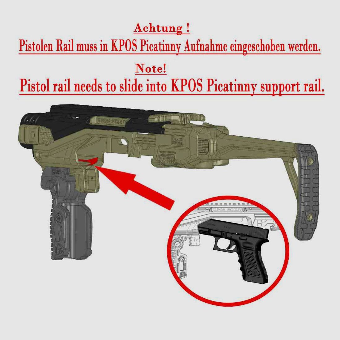 FAB DEFENSE KPOS SCOUT AVANZADO PDW MONTURA PARA GLOCK