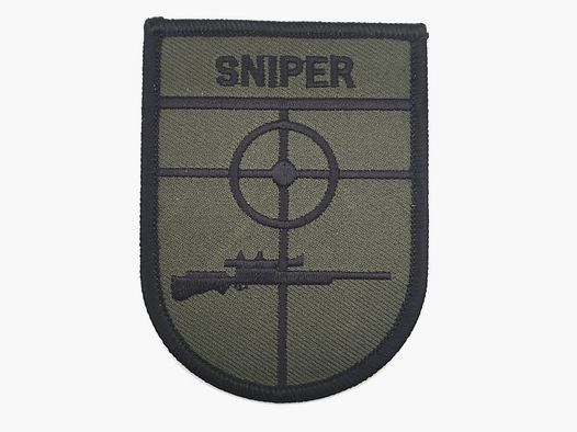 Sniper badge embroidered with crosshair and rifle