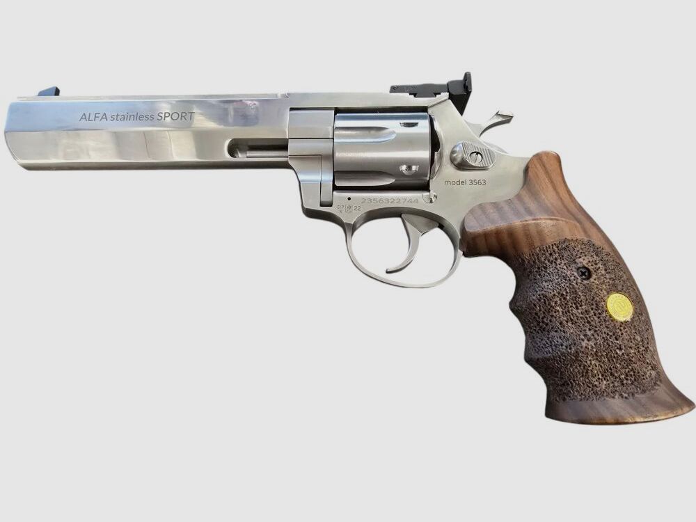 Alfa Proj 3563 Sport Revolver en acier inoxydable .357Mag-Griff Nr.9 Fabriqué en CZ - disponible immédiatement - Prix de vente conseillé : 1359€
