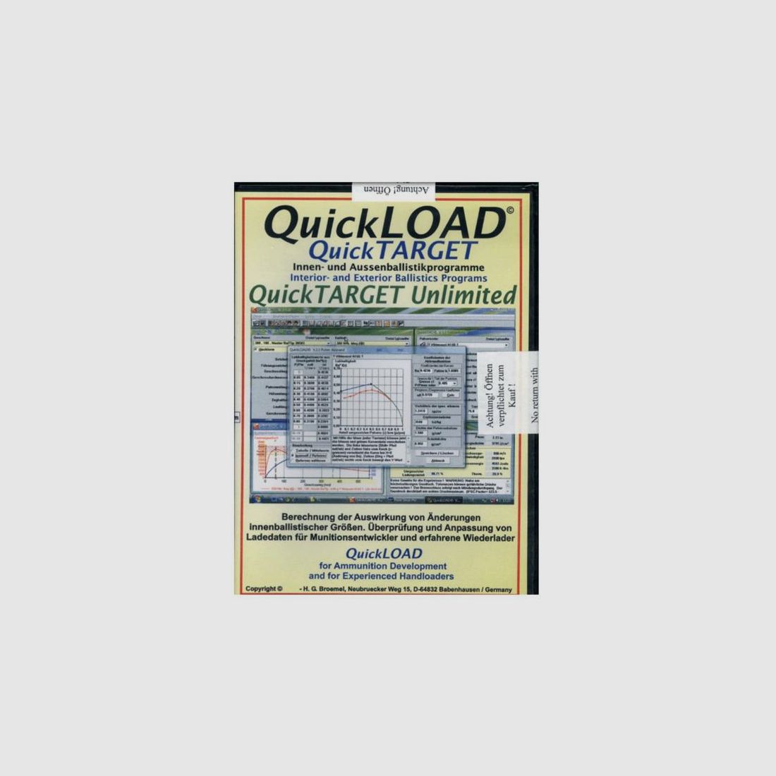 Various Medium: Reloading QuickLOAD Ballistics 3.9 Software Program eng/de.