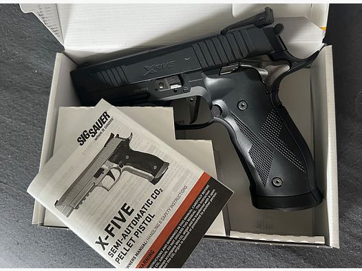 Sig Sauer X-Five Schwarz Vollmetall Co2 Pistole 4,5 mm Diabolo (P18)