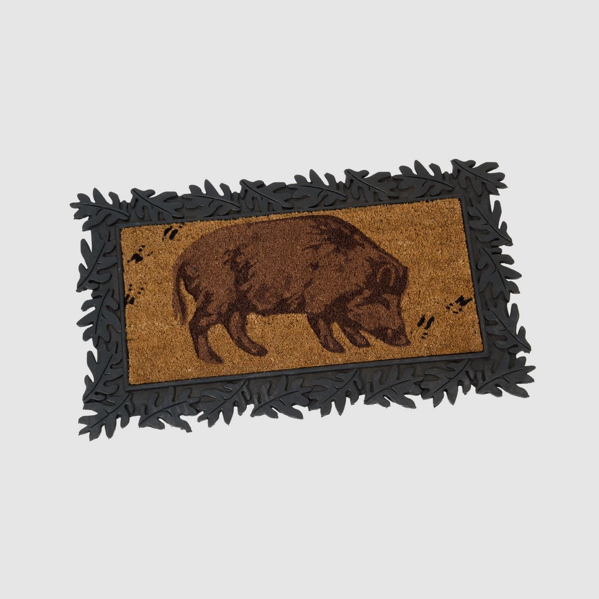 Tappeto d'ingresso Cinghiale con Bordo Foglia