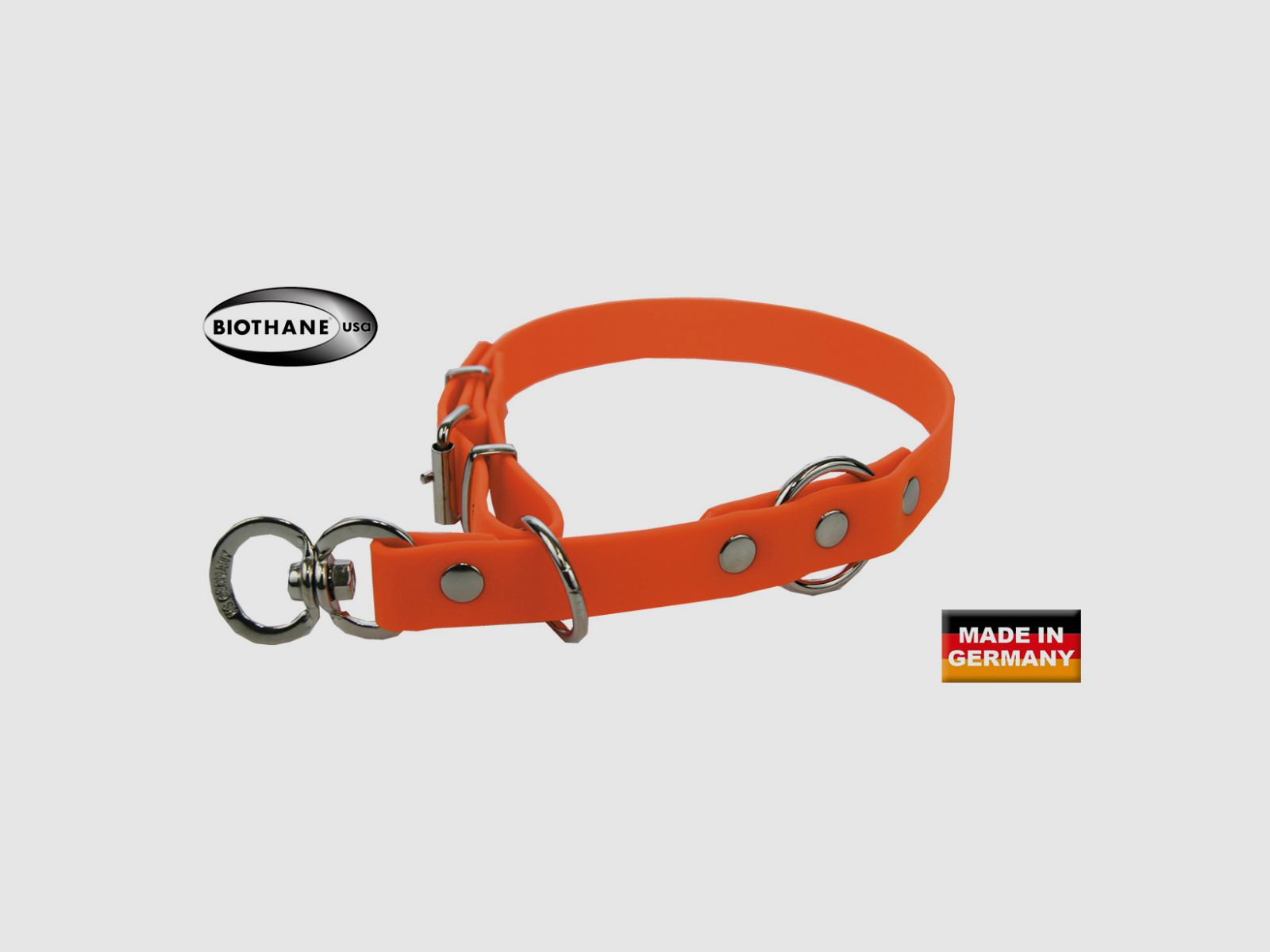 Halsband BIOTHANE w kolorze sygnalizacyjnym czerwonym