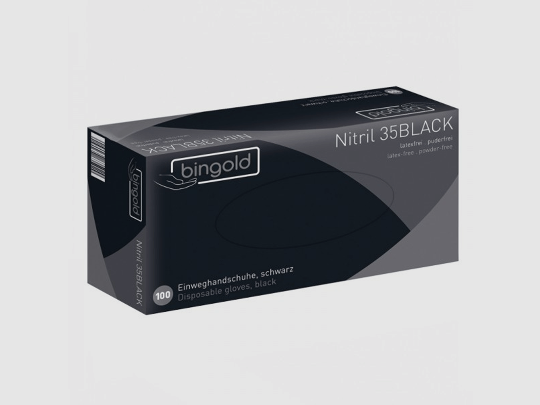 Nitril-Einweghandschuhe 35BLACK (schwarz, 100 Stück)