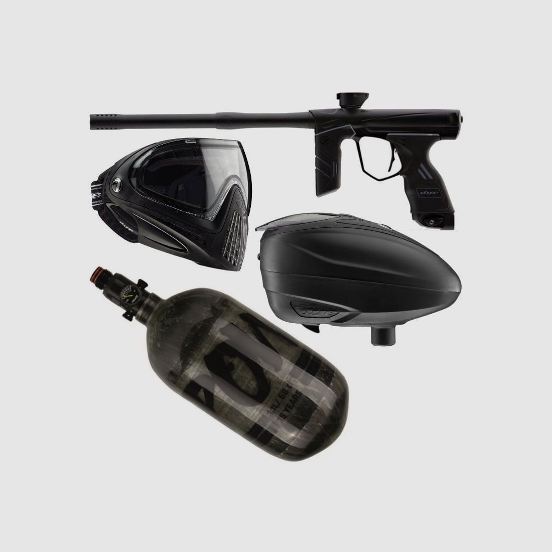 Kompletny zestaw markerów paintballowych DYE DSR / DSR+