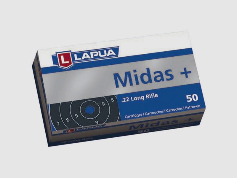 Lapua Midas+ .22 LR 40GR LRN 50 Patronen