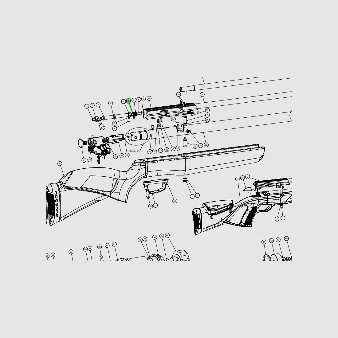 Zylinderstift fĂĽr Ladedorn fĂĽr Pressluftgewehr Gamo Coyote, Ersatzteil
