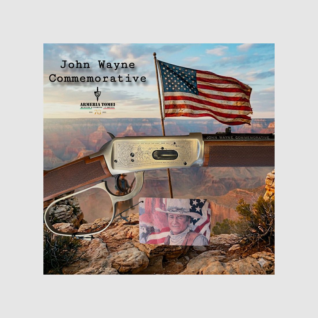 USED – LEVER ACTION RIFLE – WINCHESTER MOD. 94 JOHN WAYNE COMMEMORATIVE Cal. 32-40 Win., image 3 of 9