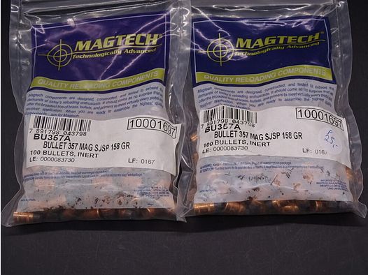 Magtech CBC 100 Geschosse .357 Mag SJSP 158gr 1x am Lager TM Geschosse