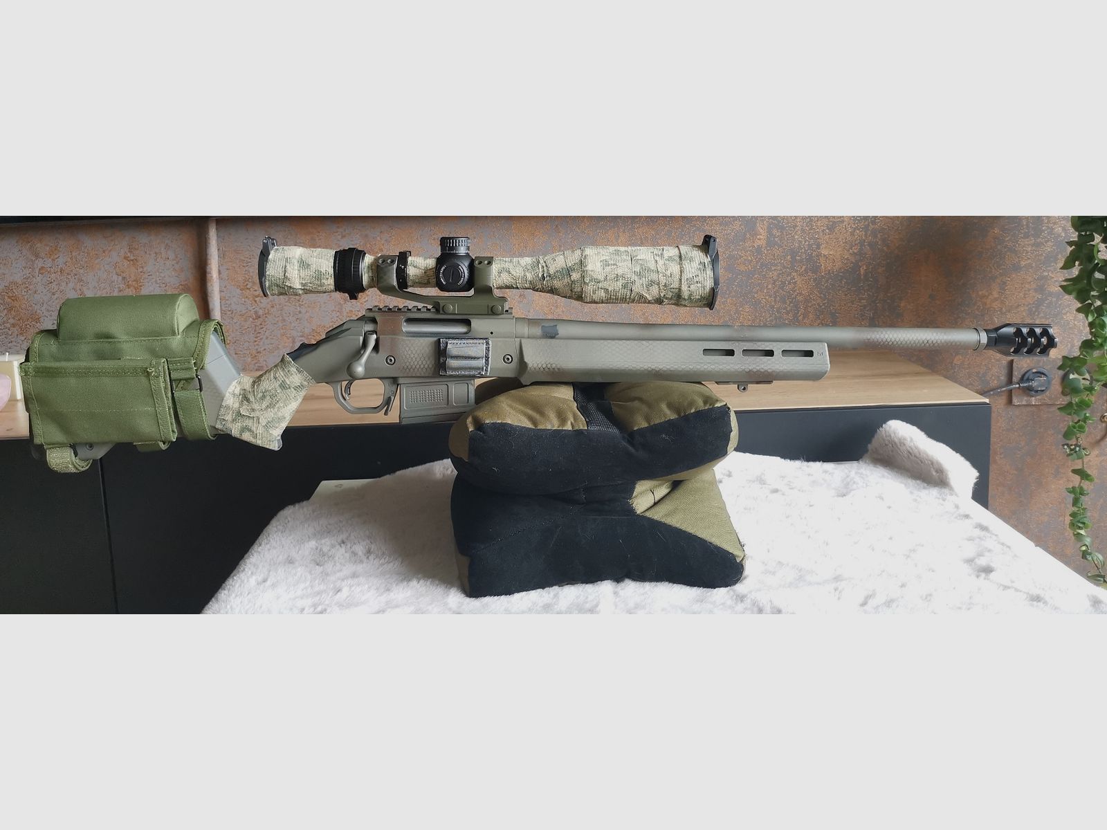 XXL soporte de rifle oliva ayuda de tiro cojín de tiro soporte de tiro soporte de armas banco R