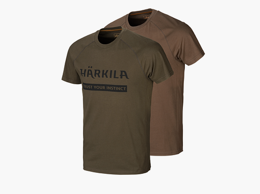 Härkila Logo T-Shirt 2-pack groen/ bruin