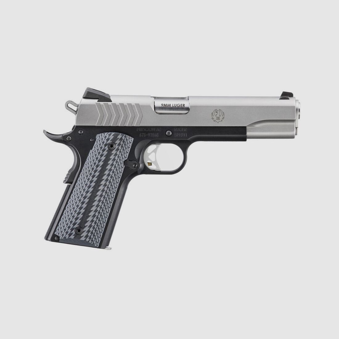 Ruger SR1911 LIGHTWEIGHT 9MM LUGER 5"/12,7CM INOX BASSE RÉFLEXIONS
