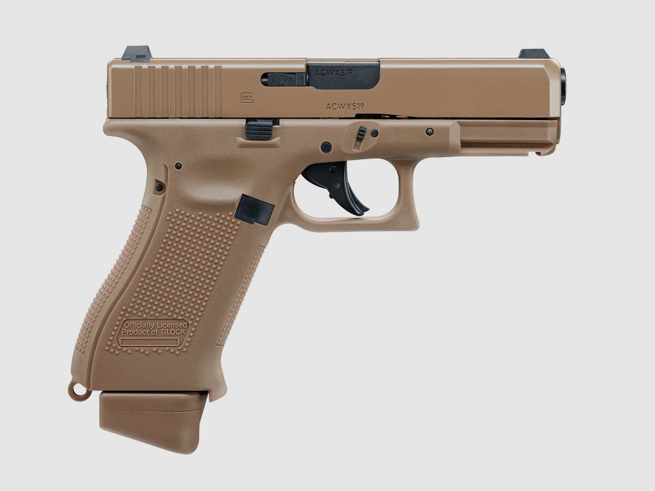 CO2 Softairpistole Umarex Glock 19X Blow Back, Coyote Tan, Kaliber 6 mm BB (P18)