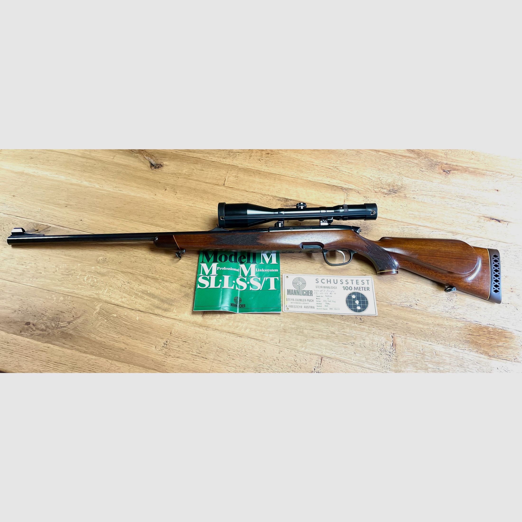 Repetierbüchse Steyr Mannlicher Model S .375 H&H Mag. mit ZF Schmidt & Bender 2,5-10x56 - neuwertig