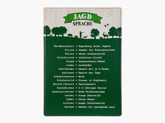 Gilde Metall Schild Weisheit Jagdsprache