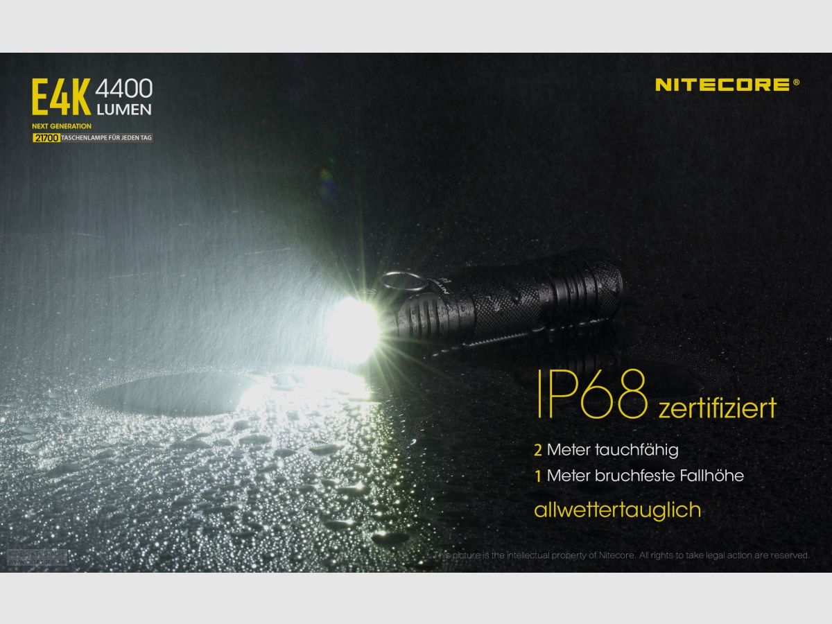 Nitecore E4K flashlight E4K 4400 lumens