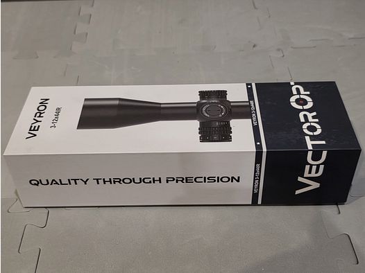 Zielfernrohr Rifle Scope Vector Optics Veyron IR 3-12x44 SFP MPR-V10 inkl. Montage für Picatinny Schiene z.B. für AEA Megalodon u.a.