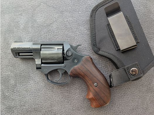 ME 38 Compact - Revolver - alte PTB 542 - 9mm Knall - Holzgriff - SSW