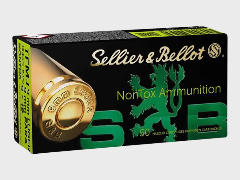 Sellier & Bellot 9 mm Luger FMJ NonTox 124grs. / 1000 st., afbeelding 1 van 2