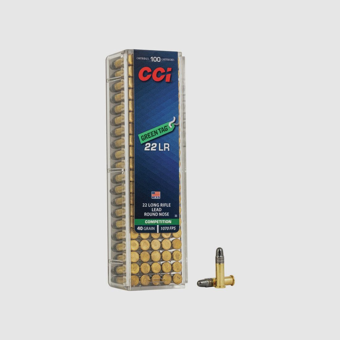 CCI Green Tag .22 LR 40GR LRN 100 cartucce