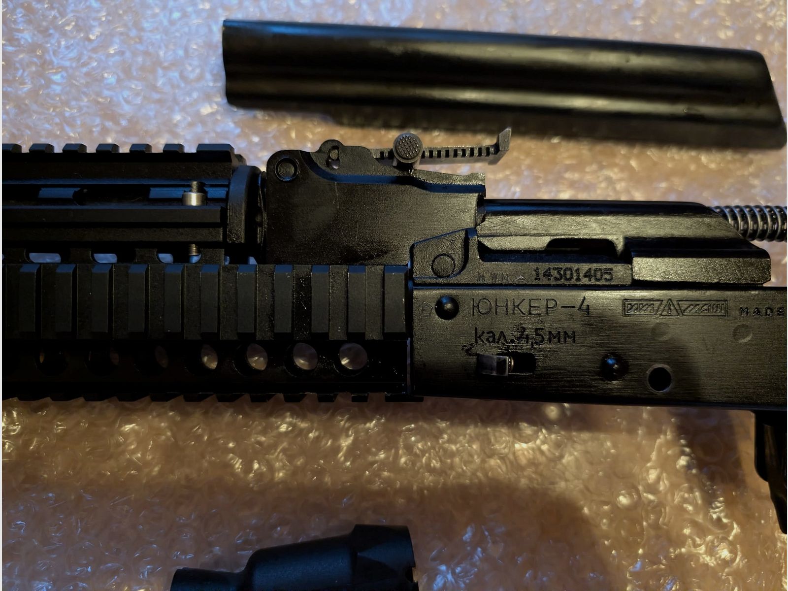 MWM Gillmann Yunker 4 CO22 AK74 fucile ad aria | Cal. 4,5 mm BB | Originale IZHMASH produzione | con impugnatura anteriore Picatinny & PK - 3 impugnature e compensatore decorativo