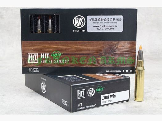 RWS	 HIT .308 Win. 165gr. 10,7g 20 Stück Staffelpreise