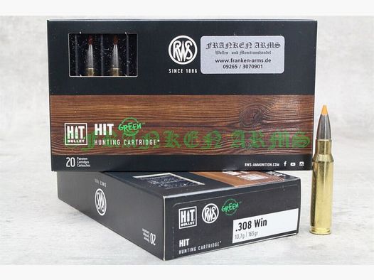 RWS HIT .308 Win. 165gr. 10.7g 20 pieces quantity discounts