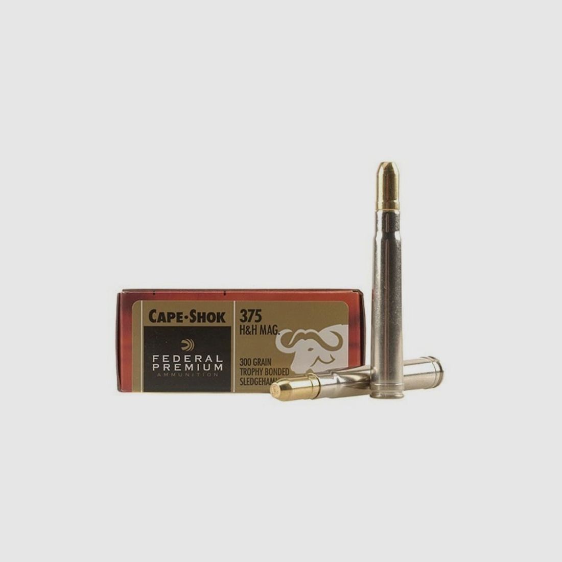 Federal Premium Safari Trophy Bonded Sledgehammer Solid .375 H&H Mag. 300GR bonded FN 20 cartridges