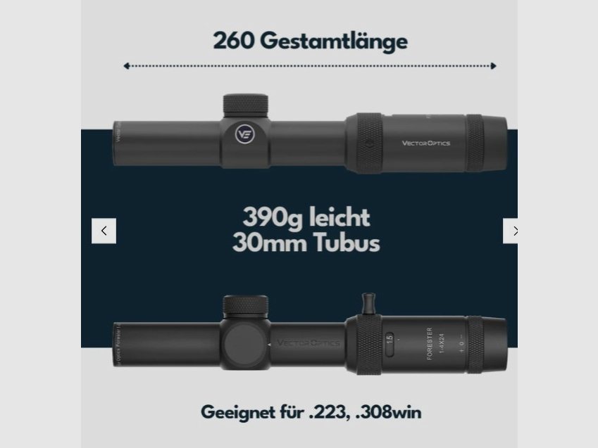 Vector Optics SCOC-28 Forester JR Zielfernrohr 1-4x24 SFP - Montage für 21mm Picatinny/Weaver