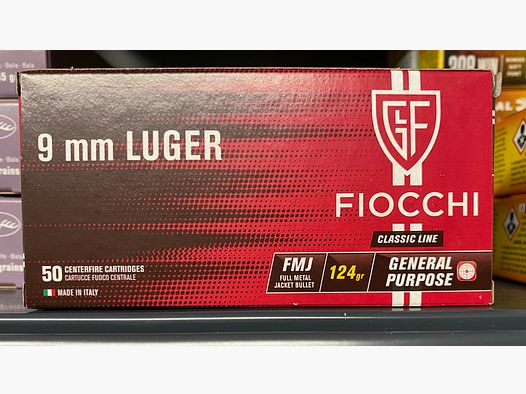 1000 cartouches Fiocchi 9mm Luger 9x19 124gr. FMJ     www.waffenhandel-kraus.de dans le canon près de Nuremberg