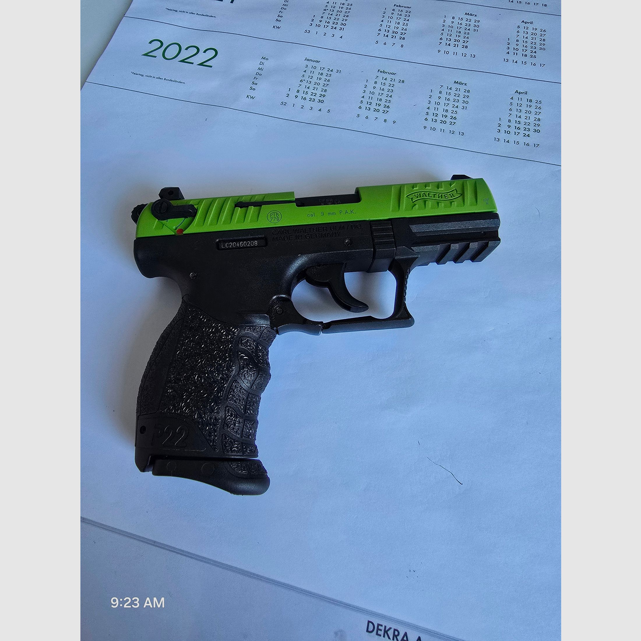 Walther P22Q Black/Green Sondermodell