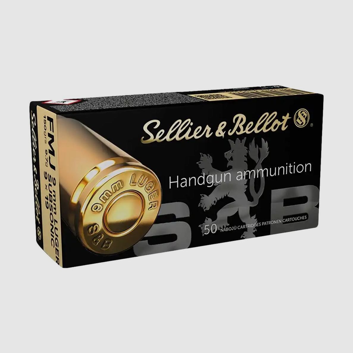Sellier&Bellot – 9mm Luger SB / Subsonic / FMJ / 150grs / 9.7g