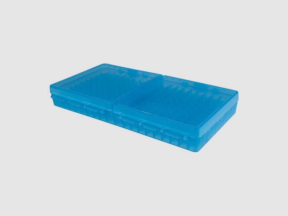 MTM CASE-GARD DOZEN MTM CASE-GARD FLIP TOP PISTOOL MUNITIE DOOS 40 S&W-45 ACP 200 RONDEN TRANSPARANT BLAUW, afbeelding 5 van 5