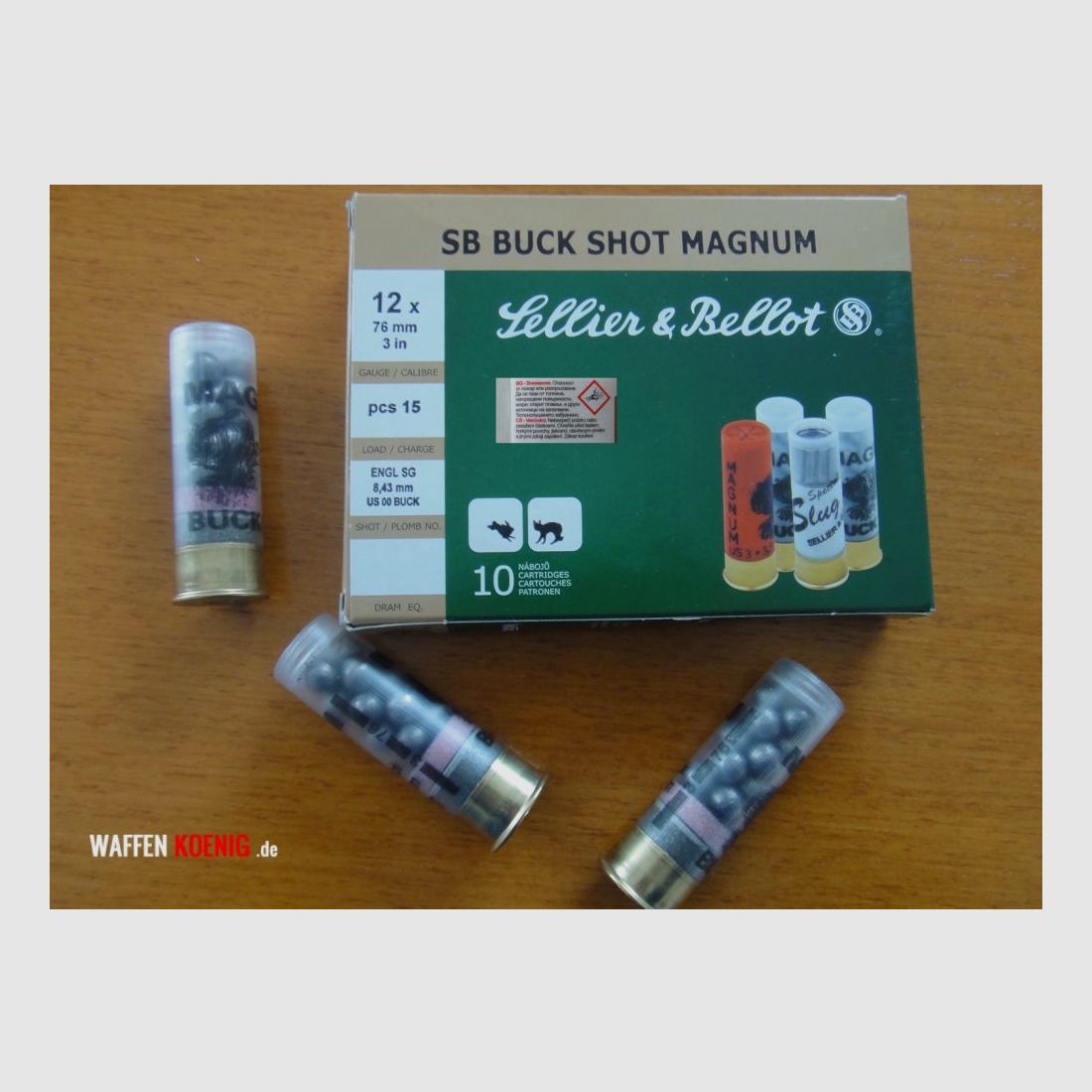 Sellier & Bellot Sellier & Bellot, Buck Shot 12/76, Schrotgröße 8,4 mm
