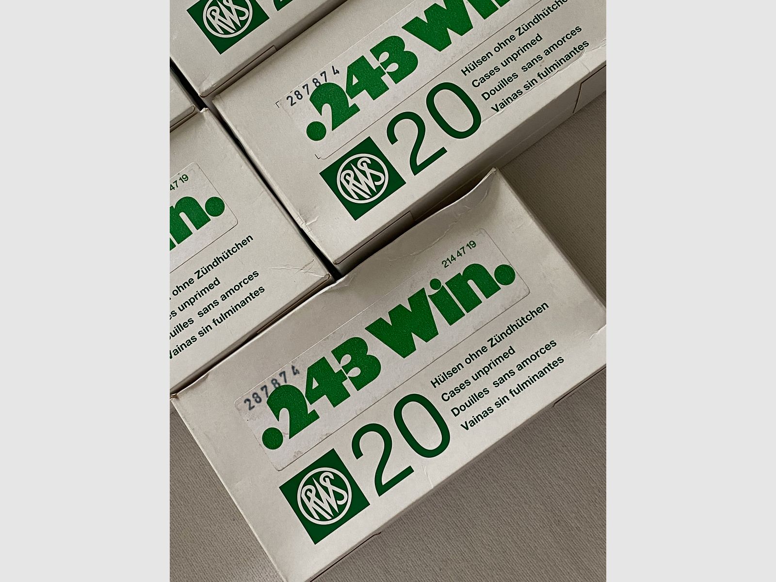 .243 Win. RWS cases without primers 100 pieces