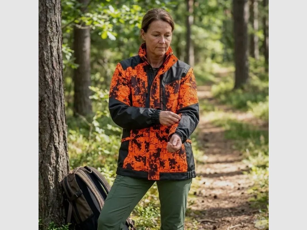 Damen Jagdweste Spirit Polyester Digital-Tarnung Orange XS bis 2XL, Bild 4 von 13