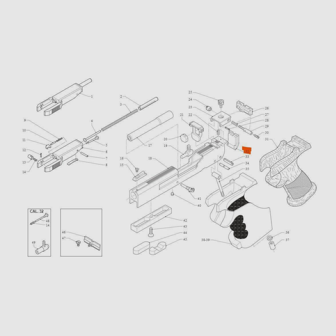 BENELLI 2nd pull adjustment pin MP90S,, image 2 of 2