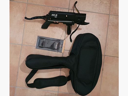Steambow Stinger,  6-Schuß Magazin, Tasche, Pfeile
