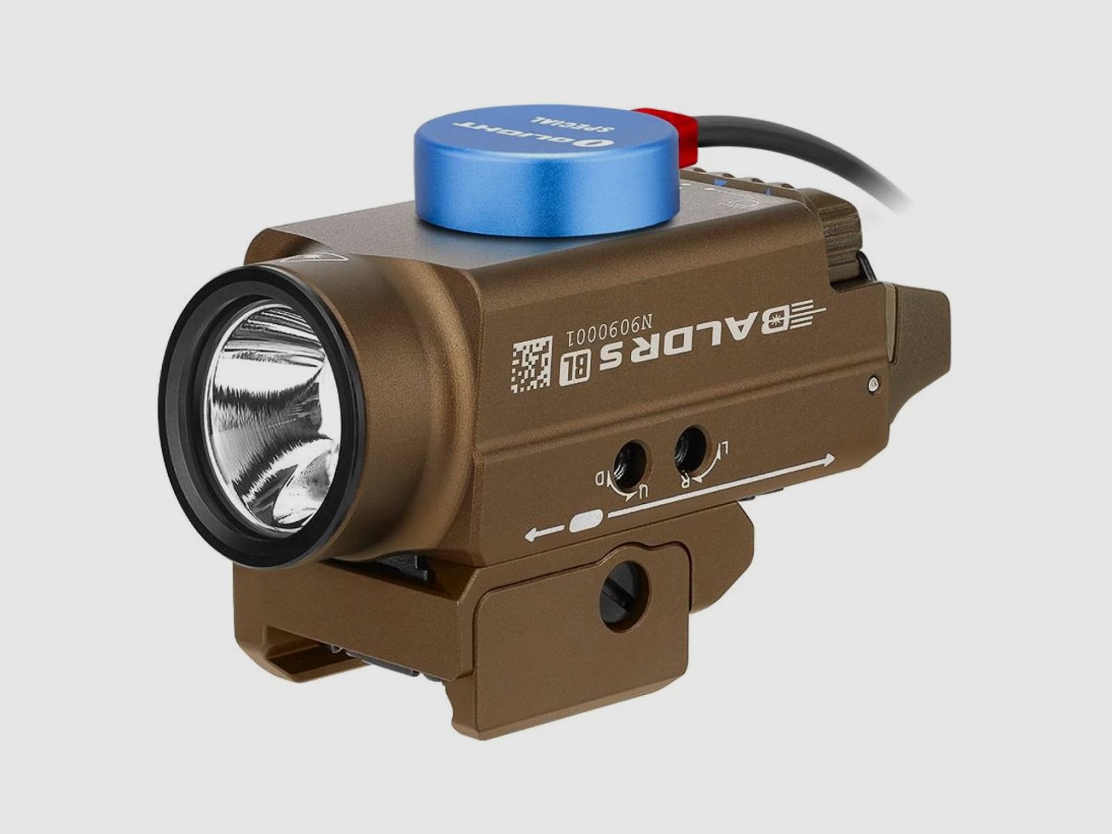 Olight – Pistol light with blue laser sight Baldr S Cool White – 800 lumens – Desert Tan, image 7 of 7