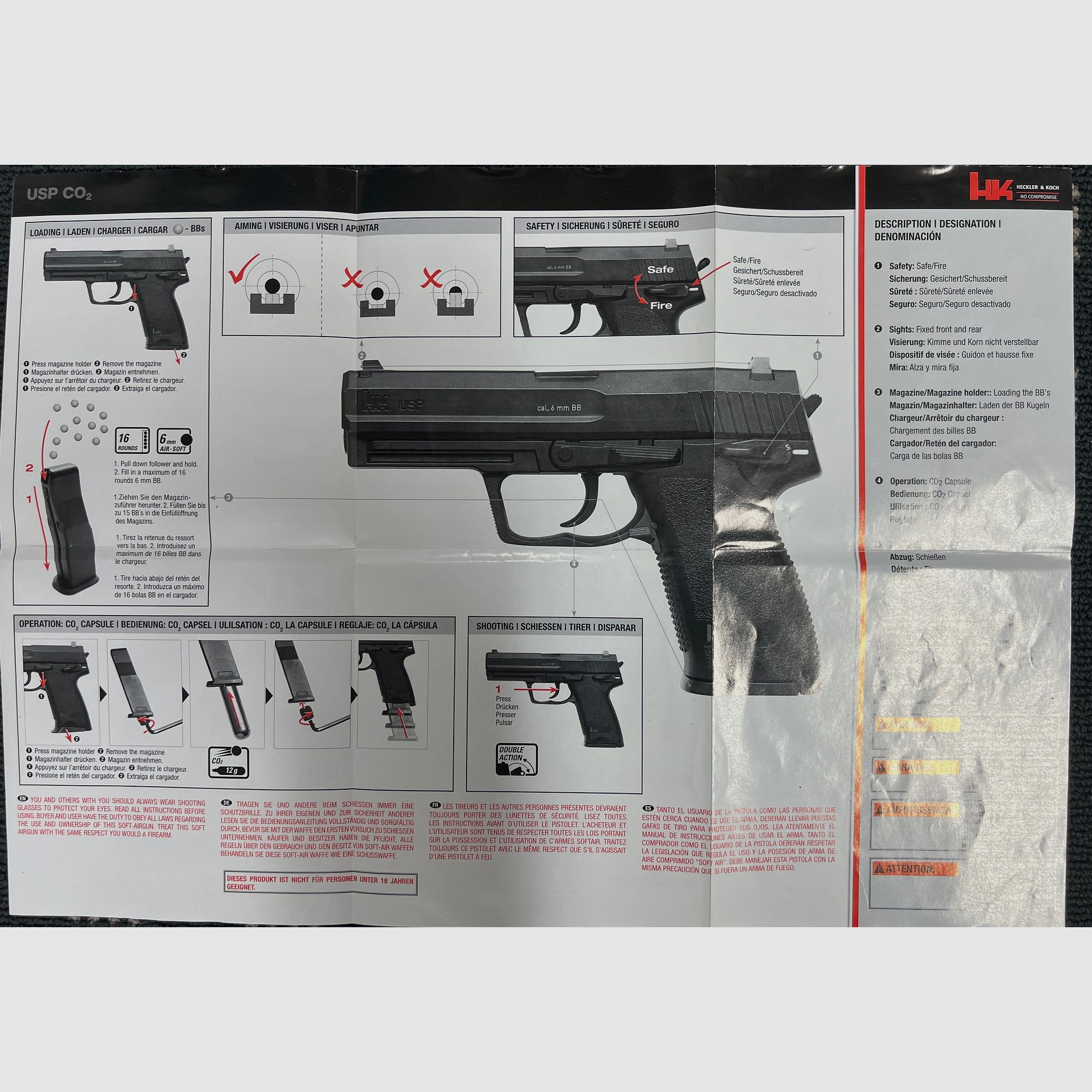 Heckler § Koch USP Co2 NBB Pistolet Softair Umarex
