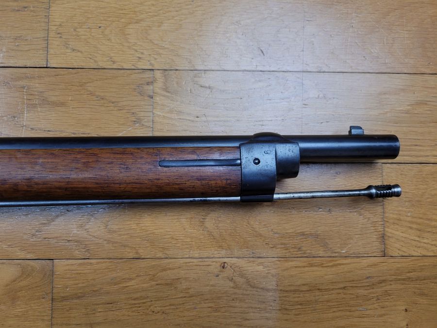 Bellissimo fucile svizzero Vetterli – Modello 1871 – calibro 10,4mm – caricatore tubolare da 11 colpi – numero di serie unico – canna eccellente – fucile europeo rivoluzionario – TBE++, immagine 9 di 28