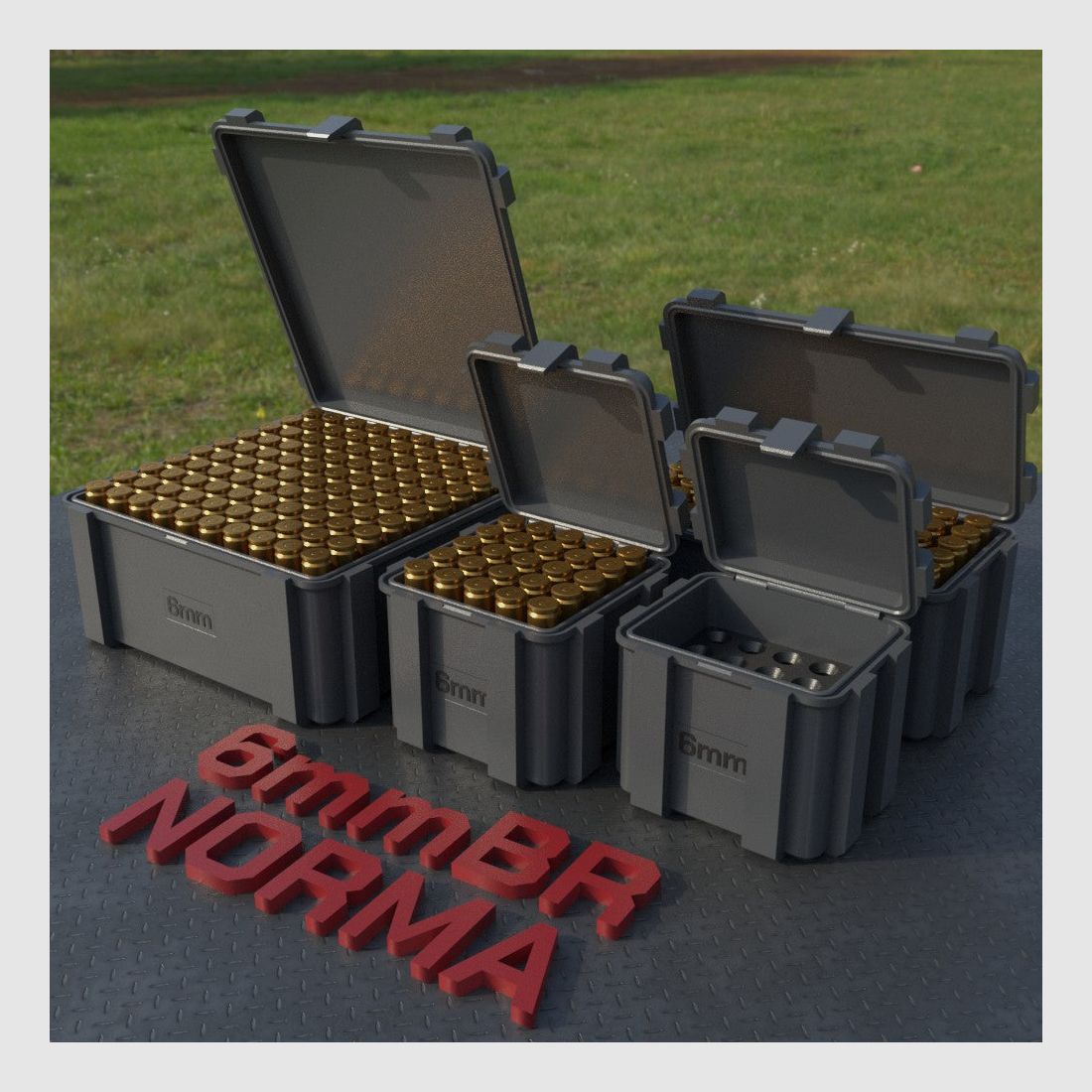 Filamelt Munitionsbox / 6mm BR Norma / ‘Klappdeckel’ / Patronenbox, Ammo Box, Bild 3 von 8