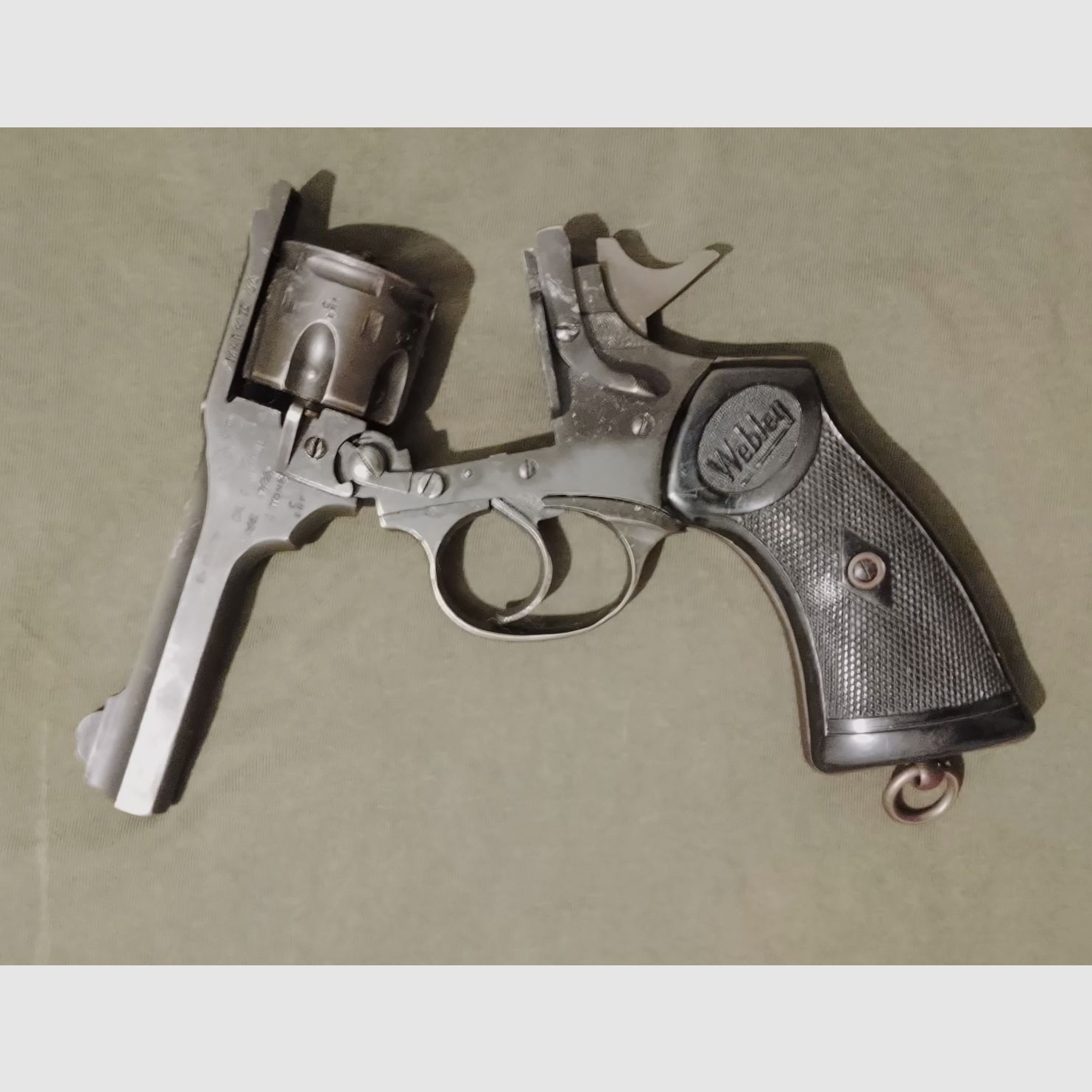 Original Webley Mark IV Revolver umgebaut auf 9mm Knall mit PTB und somit frei zu verkaufen ab 18 Jahre