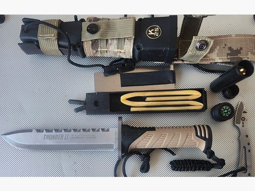 ⚠️ Achtung Sammlungs Auflösung!! K25-Thunder 2 Tactical Survival Outdoor Messer, Unbenutzt & Kratzer Frei mit Scheide &  Zubehör, ⚠️ Achtung Versandkosten Frei!! 