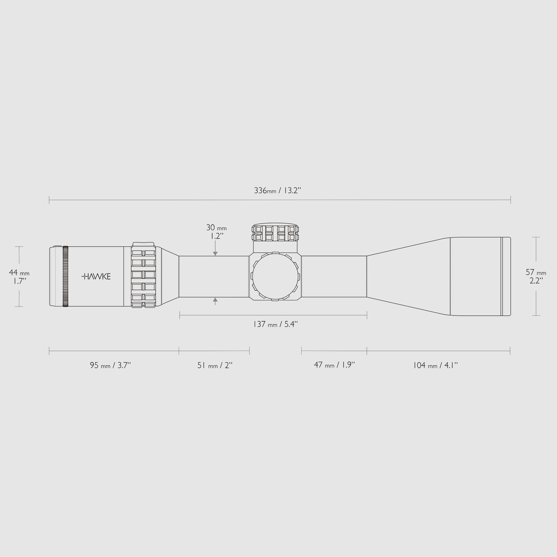 HAWKE 18520 Zielfernrohr Frontier FFP 3-15x50 Mil Pro